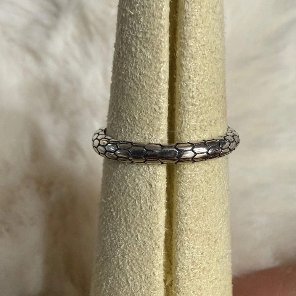 Sterling Silver Blue Topaz Snake Ring, Adjustable - Picture 6 of 9